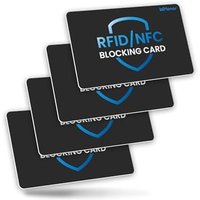 WHonor RFID Blocking Card 4 Pack, Debit Credit Card Protector, Anti-Theft Contactless NFC Blocker, Entire Wallet Protection