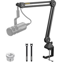 MAONO Microphone Boom Arm: Heavy Duty Adjustable Metal Suspension mic stand with Upgraded Desk Clamp and 3/8" to 5/8" Screw Adapter for Podcasting Rec