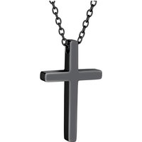 PROSTEEL Cross Necklace Mens, Cross Pendant with Adjustable Chain, Sliver Black Gold Plated Crucifix Necklace for Men 316L Stainless Steel Personalise