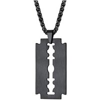 PROSTEEL Men Necklace, Razor Blade Pendant with Sturdy Chain-55+5CM Adjustable, Can Engrave, 316L Stainless Steel/Gold Plated/Black (Send Gift Box) 1-