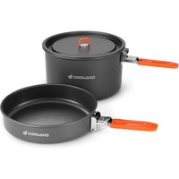 Odoland Camping Cookware Kit, Non-Stick Lightweight Camping Pot and Fry Pan Set with Mesh Bag for Camping, Backpacking, Outdoor Cooking Picnic 4L Pot(