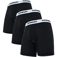 JustWears Active Mens Boxer Briefs, 3 Pack | Breathable Anti-Chafe Underwear with PouchTech⢠Support | Moisture-Wicking MicroModal Air Cool Fabric &