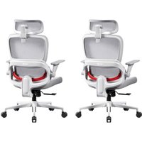 SIHOO B100-SE Ergonomic Office Chair with Lumbar Support, Mesh Desk Chair for Home Office, Adjustable Headrest & 2D Armrests, Swivel Seat-2 Packs