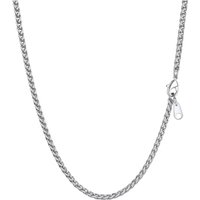 PROSTEEL Mens Chain Necklace - 3MM Wheat Chains Silver/Gold Plated/Black 18"-30" Length, 316L Stainless Steel Custom Engraving Available (Gift Box Inc