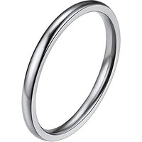 PROSTEEL Men's Stainless Steel Rings, 2/4/6/8MM Width Band - Send Gift Box 2mm J 1/2