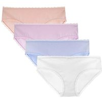 LIQQY Women's Cotton Knickers Cheeky Lace Trim Hipster Breathable Panties Ladies Underwear Multipack M Multi