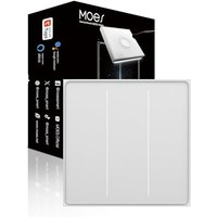 MOES ZigBee Smart Switch - Glass Panel Proximity Sensor Touch Control, Haptic Feedback, Remote Timer Control, Works with Alexa Google Home, Neutral Wi