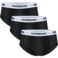 JustWears Everyday Mens Briefs, 3 Pack | Breathable Soft-Touch Underwear with Moisture-Wicking MicroModal Air Cool Fabric & Hyper-Flex Waistband | Erg