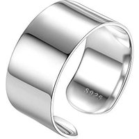 PROSILVER Men S925 Solid Sterling Silver Ring, Tube Boho Wide Band Ring, Custom Available, With S925 Stamp-Send Gift Box 10mm-Smooth