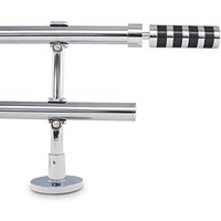 GCurtain Adjustable Double Curtain Pole, 170-310cm, 3/4 Inch Diameter, Wall Mount, Black Cylinder Finials Black Cylinder 170cm-310cm, 3/4" Diameter