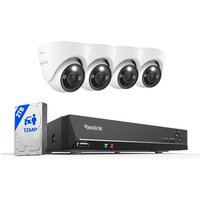 Reolink 4K+ PoE CCTV Security Camera System with Spotlights, 4X 12MP IP Cameras with Person/Vehicle Detection, 8CH NVR with 2TB HDD for 24/7 Continuou