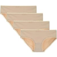 LIQQY Women's Cotton Knickers Cheeky Lace Trim Hipster Breathable Panties Ladies Underwear Multipack M Nude