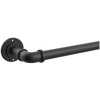 Industrial Curtain Poles, 28-48 Inch, 5/8 Inch Diameter, Wrap Around Curved Curtain Poles for Indoor and Outdoor, Modern Contemporary Design, Matte Bl