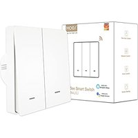 MOES ZigBee Smart Wall Light Switch, No Neutral Wire Required/Neutral Optional 2-in-1 Design, No Capacitor Needed, Tuya ZigBee Hub Required, 2-Gang Wh