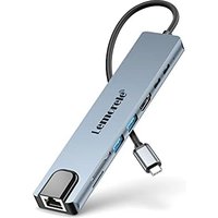 Lemorele 9 in 1 USB C Hub Dongle with Ethernet, HDMI 4K, 2 USB, USB C Data Ports, 100W PD, TF/SD Card Slot, USB C Multiport Adapter for MacBook Pro Ai