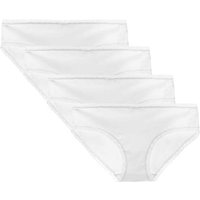 LIQQY Women's Cotton Knickers Cheeky Lace Trim Hipster Breathable Panties Ladies Underwear Multipack L White