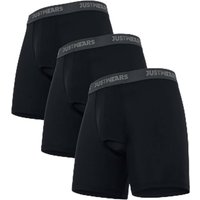 JustWears Active Mens Boxer Briefs, 3 Pack | Breathable Anti-Chafe Underwear with PouchTech⢠Support | Moisture-Wicking MicroModal Air Cool Fabric &
