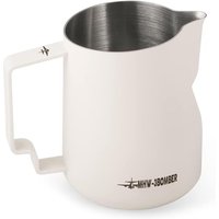 MHW-3BOMBER Milk Frothing Pitcher 12oz/350ml Milk Frother Cup Espresso Steaming Pitcher Stainless Steel Milk Frother Cup Barista Latte White P6013W-OS