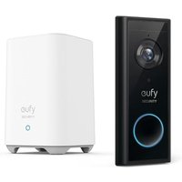 eufy Security, Video Doorbell S220 2K (Battery-Powered) with HomeBase, 2K HD, No Monthly Fee, On-Device AI Detection,16GB Local Storage, Simple Self-I