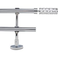 Gcurtain Curtain Rod Curtain Pole Double Rod Set Extendable Easy Install Heavy-Duty Mirror Designed Finial Diameter 5/8" - 3/4" (16-19 mm) Honeycomb W