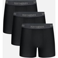 JustWears Everyday Mens Boxer Briefs, 3 Pack | Breathable Anti-Chafe Underwear with Moisture-Wicking MicroModal Air Cool Fabric & Hyper-Flex Waistband