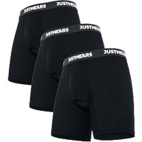 JustWears Active Mens Boxer Briefs, 3 Pack | Breathable Anti-Chafe Underwear with PouchTech⢠Support | Moisture-Wicking MicroModal Air Cool Fabric &