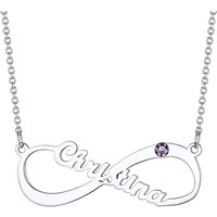 PROSTEEL Women Infinity Name Necklace Personalized with Birthstones, 1/2/3/4 Names Family Mom Nameplate Jewelry, Gold Plated/Stainless Steel-Send Gift
