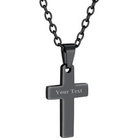 PROSTEEL Cross Necklace Mens, Cross Pendant with Adjustable Chain, Sliver Black Gold Plated Crucifix Necklace for Men 316L Stainless Steel Personalise