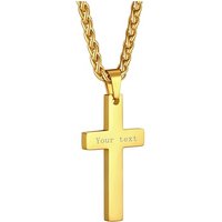 PROSTEEL Cross Necklace Mens, Cross Pendant with Adjustable Chain, Sliver Black Gold Plated Crucifix Necklace for Men 316L Stainless Steel Personalise