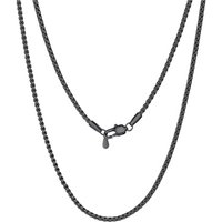 PROSTEEL Mens Necklace Chain Stylish Flat Box Chain Link Black/Silver/Gold Plated, Hypoallergenic 316L Stainless Steel Jewellery (with Gift Box) 24"(6