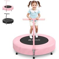 BCAN 91 cm Toddler Trampoline, ASTM Certified Foam Handle and Safe Thickened Cover, Mini Trampoline for Kids Indoor, Easy to Set Up PINK