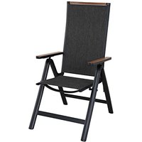 Grand patio folding chair, Aluminium garden chairs with Armrest & Mesh breathable Seat, Adjustable 6 Position High Backrest, foldable dining chair for