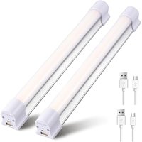 Letour 2 Packs Camping Lights, LED Tube Magnetic Work Light Bar 120W 1200Lumens 5 Dimmable Levels Camping Lantern USB Rechargeable Magnetic Lights End