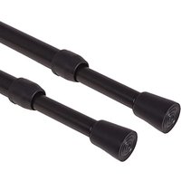 GCurtain 2PCS Shower Curtain Pole No Drilling, Spring Tension Pole, 17-27 Inch, 1/2 Inch Diameter, Rubber Cap on Either End, Black 17-27 Inch 2 Pcs Bl