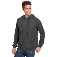 VICT POPU Hoodies For Men UK Jumpers Pullover Hooded Sweatshirts Plaid Jacquard Long Sleeve Drawstring Work Hipster Casual Hoodie L Dark Grey