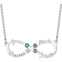 PROSTEEL Women Infinity Name Necklace Personalized with Birthstones, 1/2/3/4 Names Family Mom Nameplate Jewelry, Gold Plated/Stainless Steel-Send Gift