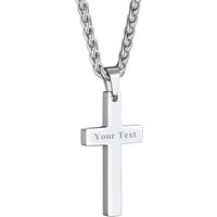 PROSTEEL Cross Necklace Mens, Cross Pendant with Adjustable Chain, Sliver Black Gold Plated Crucifix Necklace for Men 316L Stainless Steel Personalise