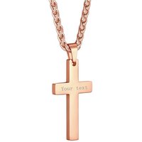 PROSTEEL Cross Necklace Mens, Cross Pendant with Adjustable Chain, Sliver Black Gold Plated Crucifix Necklace for Men 316L Stainless Steel Personalise