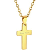 PROSTEEL Cross Necklace Mens, Cross Pendant with Adjustable Chain, Sliver Black Gold Plated Crucifix Necklace for Men 316L Stainless Steel Personalise