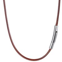 PROSTEEL Men's Faux Leather Waterproof Necklace 2 mm/3 mm Black Brown Cord Chain with Stainless Steel Clasp â Length 41/46/20/22/24/26/28/76 cm 51 C