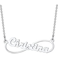 PROSTEEL Women Infinity Name Necklace Personalized with Birthstones, 1/2/3/4 Names Family Mom Nameplate Jewelry, Gold Plated/Stainless Steel-Send Gift