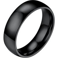 PROSTEEL Men's Stainless Steel Rings, 2/4/6/8MM Width Band - Send Gift Box 6mm-black T 1/2