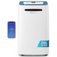 Pro Breeze® 20L/Day Smart Dehumidifier with Digital Humidity Display, Sleep Mode, Continuous Drainage, Laundry Drying and 24 Hour Timer - Ideal for D