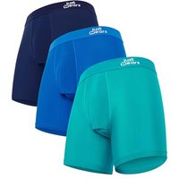 JustWears Active Mens Boxer Briefs, 3 Pack | Breathable Anti-Chafe Underwear with PouchTech⢠Support | Moisture-Wicking MicroModal Air Cool Fabric &