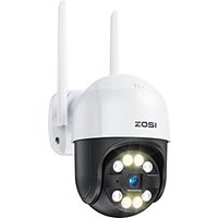 ZOSI 2K WiFi Camera Outdoor, 360° Pan/Tilt Home Security CCTV Camera, Color Night Vision, Person Vehicle Detection, Auto Tracking, Light Siren, 2-Way