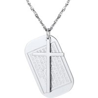 PROSTEEL Cross Necklace for Men, Lord's Prayer Cross Pendant with Adjustable Chain 22-24 Inches 316L Stainless Steel Bible Verse Christian Gifts for M