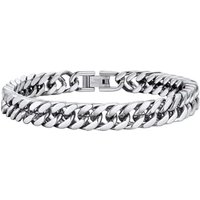 PROSTEEL Chain Bracelet for Men - Cuban Link Chunky Bracelet Silver/Gold Plated/Black 8MM/12MM/17MM Width, Hip Hop Jewellery 19/21/23CM Length for Men