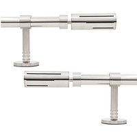Adjustable Single Curtain Pole, 170-310cm, 1.1 Inch Diameter, Brushed Nickel Finish, Wall/Ceiling Mount, Shooting Star Finials
