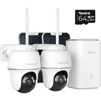 Reolink Home Hub+ 4K HD Security Camera Outdoor Wireless Kit, Argus PT Ultra+Solar Panel Home Security System, 64GB Local Storage, No Subscription Fee