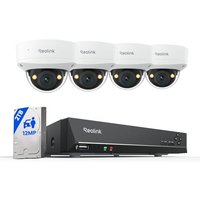Reolink 12MP PoE Security Camera System with 4pcs IK10 Vandal-Proof, 145° Wide-Angle 12MP Cams Outdoor, Color Night Vision, Person/Vehicle/Pet Detect